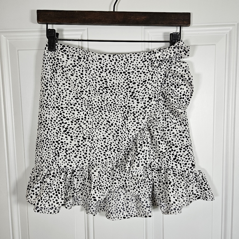 Girls Allover Print Ruffle Hem Wrap Skirt